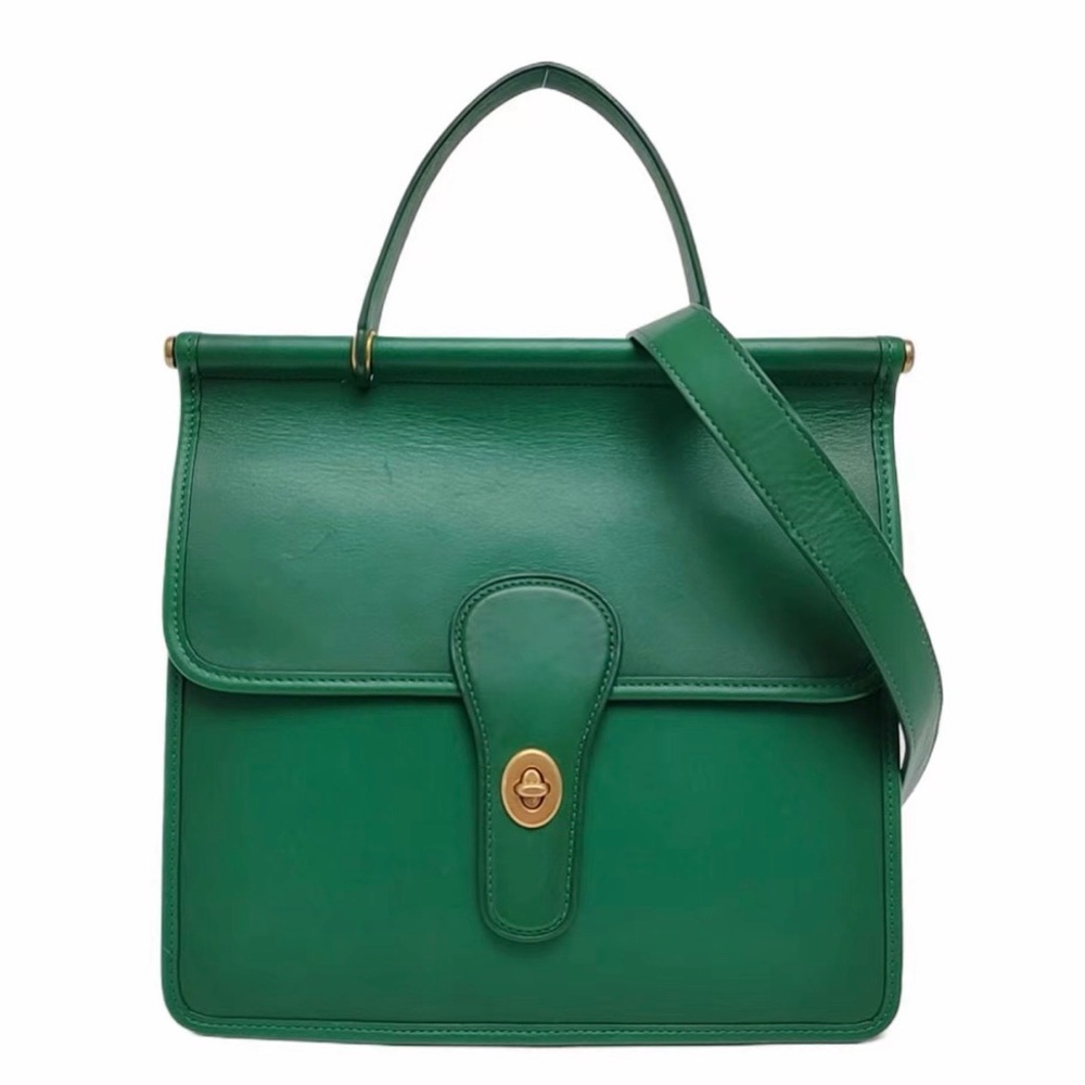 Vintage Coach Green Restored Willis Top Handle